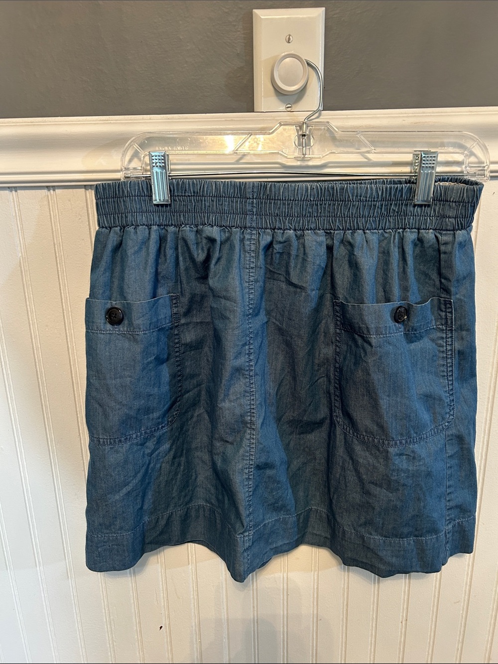 J Crew Elastic Waist Denim Skirt